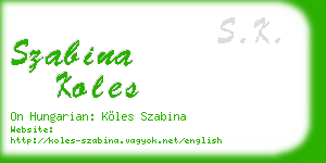 szabina koles business card