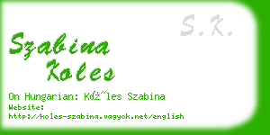 szabina koles business card